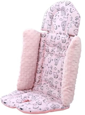 SZLIFE Cuscino per passeggino, cuscino per carrozzina, imbottitura spessa, traspirante, morbido, universale, per materasso e fodera del sedile, Rosa