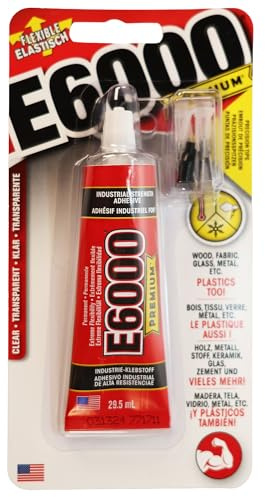 E6000 Colle industrielle transparente et étanche de 29,5 ml avec pointes de précision, colle forte pour la fabrication de bijoux, perles, strass et projets de bricolage