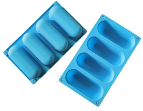 ULTECHNOVO Molde para Salchichas y Panecillos para Hot Dogs 2 Piezas Tamaño Mediano Silicona Resistente al Calor Apto para Horno Uso Doméstico y Comercial para Hornear Moldes Antiadherentes