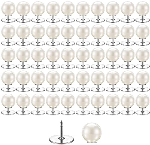 50 Stück Perlen Knöpfe,Ymapinc Brosche Ausschnitt Verkleinern Perlenknöpfe Ohne Nähen für Hemd Mantel Kleid Kleidung Ausschnitt Verkleinern (10 mm)