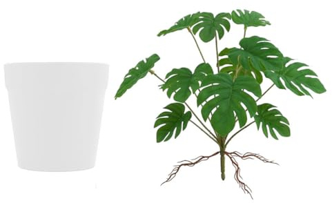 mophrati Low Maintenance Fake Plant Easy To Care For Anywhere Faux Flowers And Plants Artificial Monstera Deliciosa Leaves