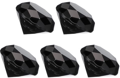 PATIKIL 5 Stück Diamant Kristall Briefbeschwerer 40mm / 1.57 Zoll Schwarz | Für Zuhause Büro Schreibtisch Dekoration Hochzeitsfeier Schmuck Deko, Kristall Briefbeschwerer, Briefbeschwerer