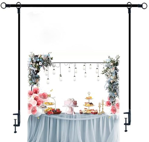 Arco da tavolo con morsetti regolabili sopra l'asta del tavolo per decorazioni con palloncini, cornice per espositori per feste di matrimonio in ferro