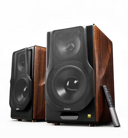 Edifier S3000MKII Audiophile Speakers, Hi-Res 2.0 Powered Bookshelf Speakers with 256W RMS, aptX HD Bluetooth, 5.8GHz Wireless, Planar Magnetic Tweeter - for Turntable, Home Audio