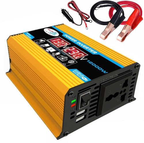 Moliuoly Invertitore portatile da 12000 W: trasformatore CA da 12 V DC a 220 V con uscita USB