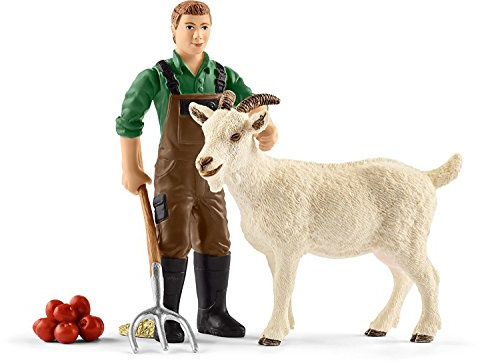 SCHLEICH 42375 Bauer mit Ziege Figur