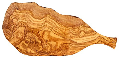 Bütic - Planche à découper en bois d'olivier - Planche à découper - Planche de service - Dimensions au choix - Article : forme naturelle - Environ 70 cm de long