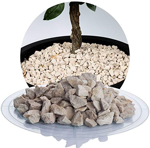 Schicker Mineral Kalk Ziersplitt beige 8-16 mm 25 kg, Kalksplitt | Yellow Sun, deutscher Naturstein, farbecht, witterungsbeständig, ideal zur Gartengestaltung, Fassadenschutz, Schotter, Splitt