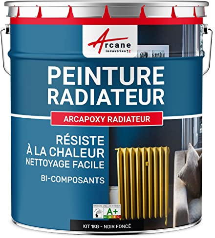 Heizkörper/Heizungsfarbe : ARCAPOXY HEIZKÖRPER RAL 9005 - Dunkelschwarz - 1 kg (bis zu 5 m² in 2 schichten)