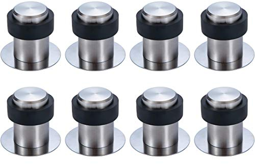 8 x Butoir de Porte en Inox Adhésif avec Caoutchouc 4.5cm Butée de Porte au Sur ou Mur