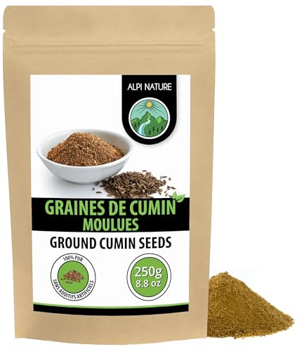 Malad kummin (250g), 100% naturligt kumminpulver, naturligt malet kumminfrön utan tillsatser, vegan