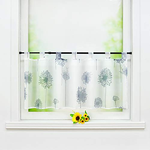 Joyswahl Voile Scheibengardine Bistrogardine mit Schlaufen »Aleyna« mit Löwenzahn Druck Transparente Gardine Stores HxB 60x90cm 1er Pack