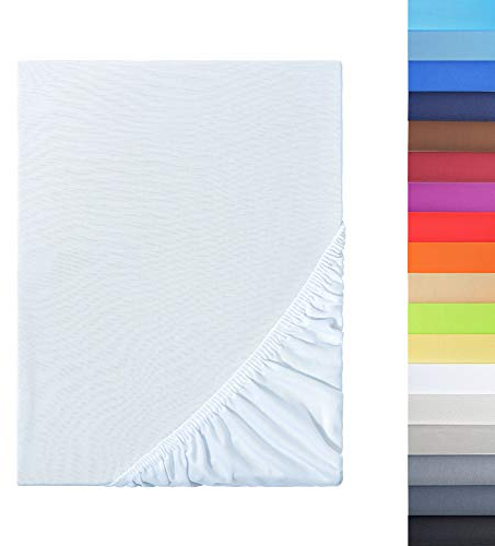 NatureMark - Mikrofaser SPANNBETTLAKEN zum Sparpreis! viele Größen und Farben Markenware (Weiß, 200 x 220 cm)