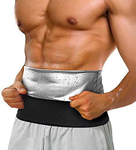 Bingrong magbälte fitnessbälte för män sport korsett midja tränare magkontroll body shaper bastu fitness bälte svettbälte magbälte för figurformning, svart, 3XL