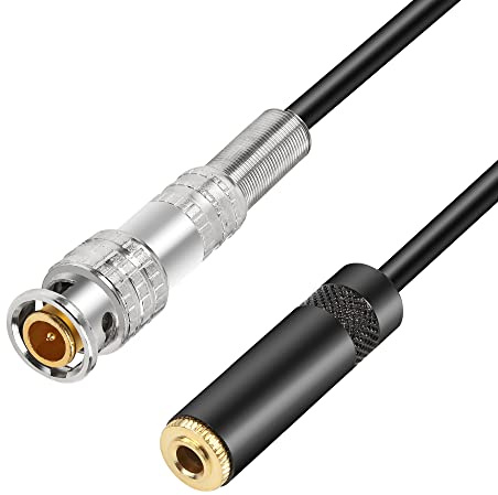 MEIRIYFA 0,5 m Audiokabel BNC-Stecker auf 3,5-mm-Mono-TTS-Buchse, Stereo, Koaxialkabel, 3,5-mm-Audiokabel für Audio-Anwendungen, kompatibel mit Tecsun S2000, S8800, CR1100DSP Desktop-Radio