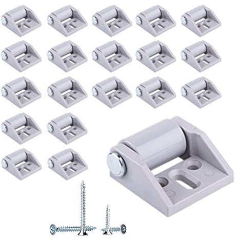 Diforma Lot de 20 petites roulettes pour meubles - 15 mm - Roulettes fixes - Non pivotantes - Avec plaque de montage - Vis incluses gris