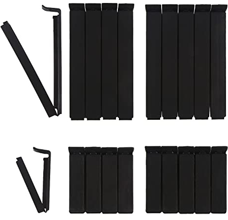 DERAYEE 30pcs Fermeture Sachet Alimentaire Réutilisable, Pince Noires Sachet Alimentaire en 2 Tailles