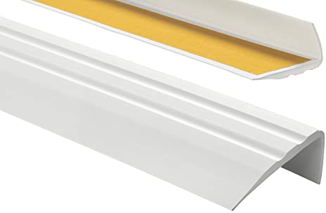 ProfiPVC Treppenkantenprofil PVC 50x25mm, 110 cm - Selbstklebend Winkelprofil Anti-Rutsch Treppenkante, Hellgrau