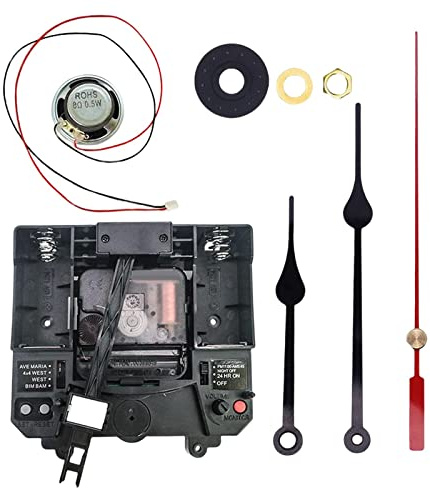 F Fityle Großes Pendeluhrwerk, mit Zeigern, Spieluhr, Beschläge, Mechanismus-Kits, leiser Motor, Lange Welle für die Reparatur, Ersatz der, Stil h
