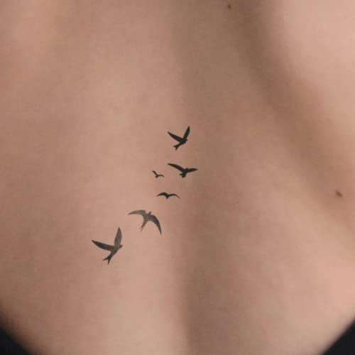 MyJagua • Schwalben | 1-2 Wochen Tattoo | Kräuterbasiert | Hautfreundlich | Wasserdicht | Neue Technologie | Nicht klebend