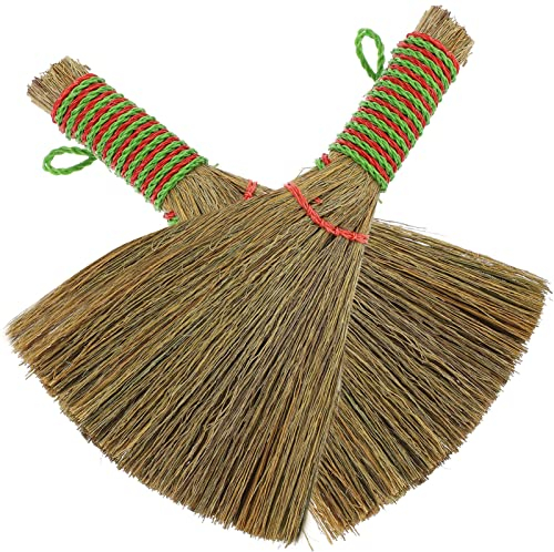 Lurrose 2Pcs kitchen cleaning broom furniture broom asian straw housekeeping cleaning tool and dustpan outdoor mini s child vintage grass Miscanthus