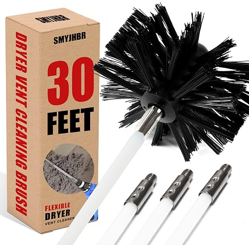 Particle Furnace Cleaning Brush, 4/6 Brush ,Chimney Brush,Dryer Vent Cleaner Kit,Flexible Rods (22PcsRods+1Pcs 4+1Pcs 6 Brush)