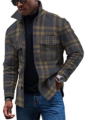 KONG JIMFAN Winterjacke Herren Field Jacket Herren Leinenhemd Übergangsjacke Herren Anzuge Y2k Zip Up Hoodie Herren Jacken Hoodie Jacke Herren Trachtenhemd Weiß Bomberjacke Beige(Light Brown,3XL)