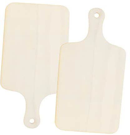 HEMOTON 4pezzi Mini Taglieri Legno Non Trattato Con Manico Tavoletta Per Pane e Servizio Cibo Per Dessert e Antipasti