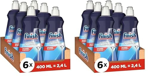 Finish Glanz- und Klarspüler – Für strahlendes und trockeneres Geschirr ohne Wasserflecken – Megapack mit 6 x 400 ml (Packung mit 2)