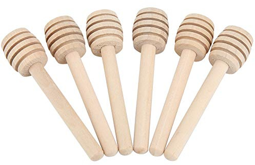 Wooden Honey Dipper Syrup Stick Honey Drizzler, Collecting Rod for Jam, Maple Syrup, Chocolate, Caramel, Set of 30