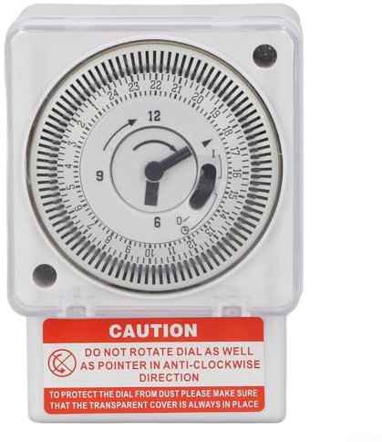 ZAMETTER Timer meccanico Timer 24 ore Timer 220V Interruttore di Tempo, Interruttore di Controllo del Tempo TB388 Timer Meccanico