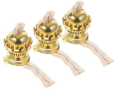 Levemolo 3sätze Verstellbare Kerosinlampenbrenner Aus Aluminiumlegierung Mit Docht Ersatzteil Für Vintage Öllampen Passend Für Verschiedene Retro Öllampe Modelle Praktische Flammenregelung