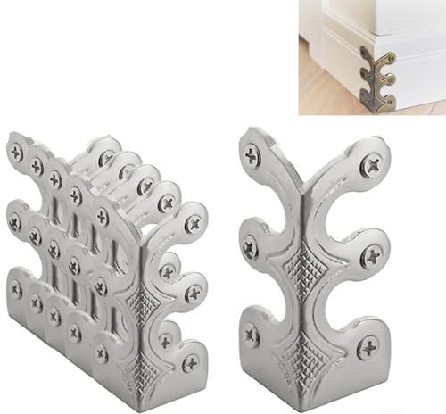 Fangatu Baseboard Corner Protectors, Solid Brass Skirting Board Corner Protectors, 2026 Upgrade Baseboard Corner Protectors (Silver,6Pcs)