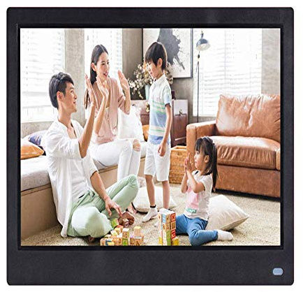 HXZJUIKL Cornice Digitale da 156 Pollici con Display IPS ad Alta risoluzione USB SD SDHC con Orologio e Calendario integrati Regalo per Natale,Nero-13