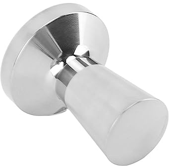 Stainless Steel Coffee Tamper 40mm, Flat Base, Ergonomic Handle and Compact Design, Solid Handheld Filling Powder Press Tool for 40mm with Safety and Durability