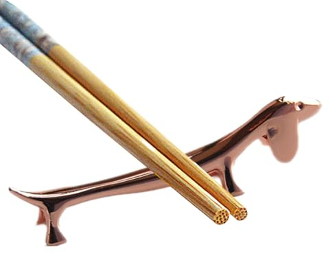 4 Stücke Messerbank Set, Stäbchen Halter Edelstahl Hirsche Figur Essstäbchen, Essstäbchen Ablage Süßes Dackel Design, Hund Form Besteckhalter Für Messer Gabel Löffel, Messerbänkchen Stand Löffel