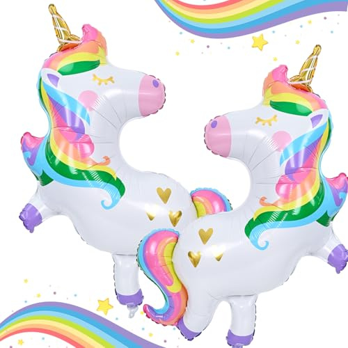 104 cm bunter magischer Pferde-Folienballon für Mädchen, Kindergeburtstag, Babyparty, Schule, Veranstaltungen, Märchen, Motto-Party-Dekorationen