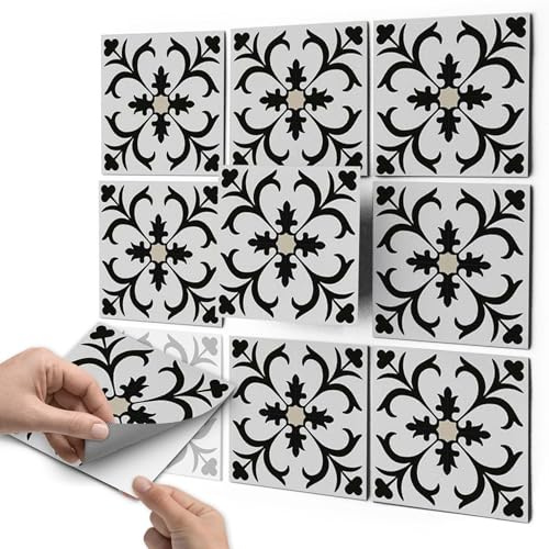 CREATISTO Mosaik-Fliesen Fliesensticker Fliesenfolie - Stylische Sticker Aufkleber für Fliesen I Stickerfliesen - Mosaikfliesen für Küche, Bad, WC Bordüre (10x10 cm I 54 -Teilig)
