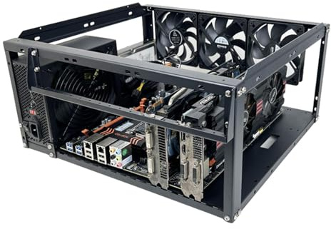 Boîtier PC ouvert E03 – Boîtier empilable à double support EATX, compatible avec montage horizontal vertical | Châssis de jeu Compact avec support de refroidissement par eau de 360mm, cadre de bricola