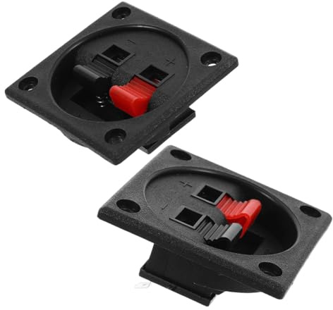 Lurrose 2 Pezzi Morsetti a Doppia per Altoparlanti, Connettori a Tazza per Terminali Scatola Subwoofer, Terminali per Cavi Audio per Home Theater e Configurazioni Audio Domestiche
