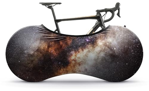 Velo Sock Bicycle Indoor Cover for Storage and Transportation, Stretchy Dirt Proof Fabric, Bike Travel Protection Cover, Multiple Designs, Stylish Accessory for Adult Bike - Interstellar