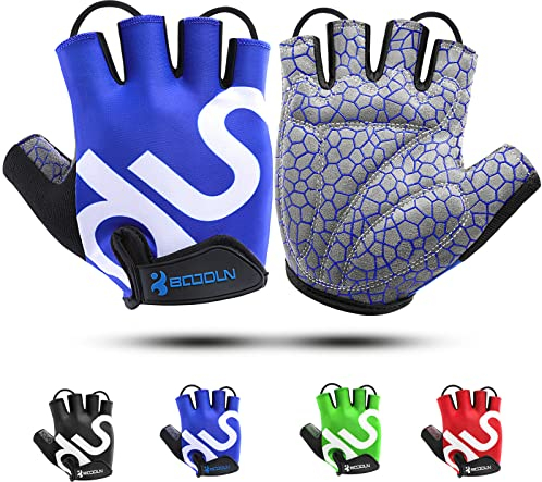 KONVINIT Fahrradhandschuhe Herren,Sommer MTB Handschuhe Halbfinger,Radhandschuhe für Rennrad,Mountainbike,Atmungsaktiv Rutschfestes,Fahrrad Handschuhe Freizeit für Männer und Damen,Blue L