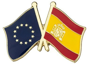 Gemelolandia | Pin de Solapa Bandera de la Unión Europea y Bandera de España | Pines Originales Para Regalar | Para las Camisas, la Ropa o para tu Mochila | Detalles Divertidos