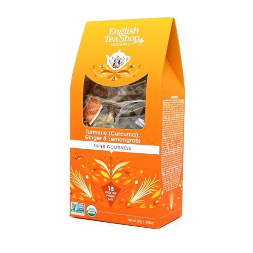 English Tea Shop Organic Turmeric, Ginger & Lemongrass (15 Pyramids), 30 g