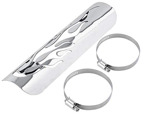 Paracalore per scarichi moto | Scudo termico per isolamento termico del tubo di scarico della fiamma del motociclo universale Protezione della copertura del silenziatore Scudo termico(Color argento)