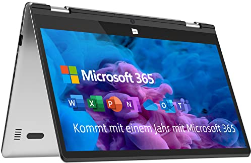 JUMPER portátil con Pantalla táctil Full HD de 11,6 Pulgadas, Microsoft Office 365, 4GB+128GB, Laptop con Pantalla giratoria de 360 ​​Grados, Win 10, Celeron N4020, expansión de Memoria de Soporte