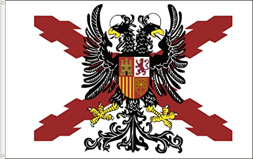 DRAPEAU EMPIRE ESPAGNOL. TERCES IMPERIAUX. QUALITÉ SATIN PREMIUM. DIMENSION 150X90