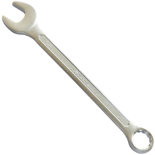 WEDO Gabelringschlüsell,Maul-Ringschlüssel,SW 21mm,Länge 260mm,Ring-Maulschlüssel,Ringschlüssel,15° gekröpfter Kopf,CR-V Stahl,DIN3113