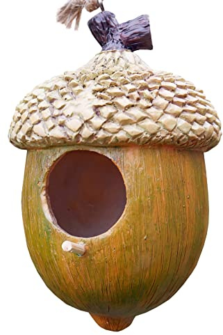 Birdhouses Bird house hotel outdoor Nesting Box Robin Nester Shelter, Tree hanging Acorn ornament gardent decor, wildlife animal Birds feeder station (Acorn)