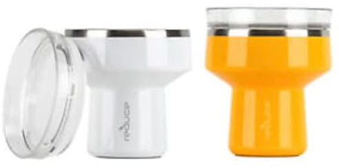 REDUCE 12 oz. Vacuum Insulated Stainless Steel Saltini Tumbler, 2 Pack (Yellow & White)